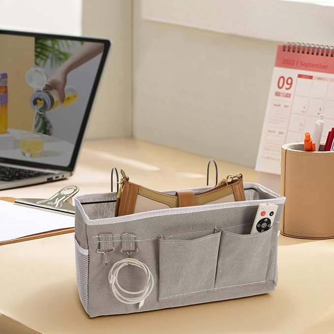 2 Pack Bedside Storage Caddy Organizer Bedside Hanging Storage Bag - Image 4