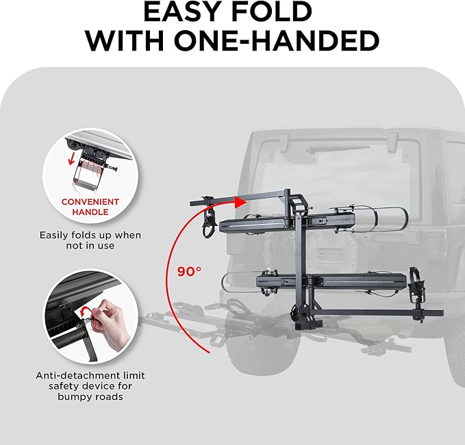 200LBS Foldable Aluminum 2-Ebike Carrier - Image 3
