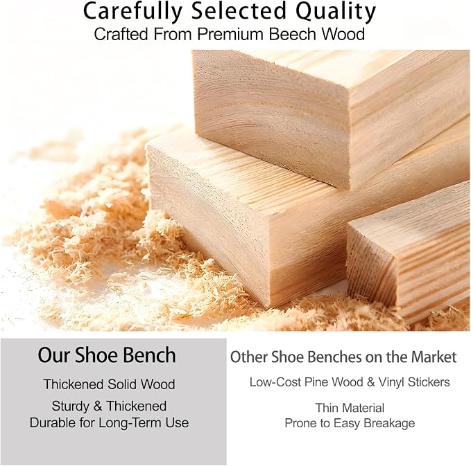Solid Wood Shoe Bench, Shoe Rack - Image 4