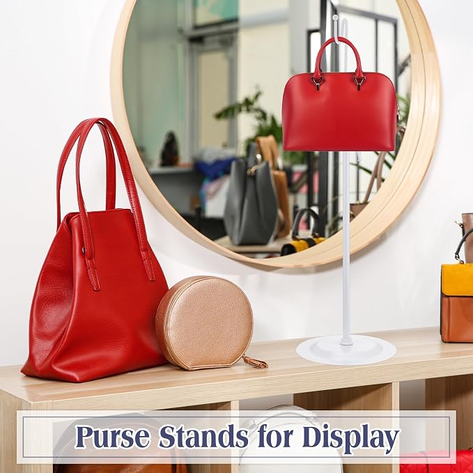 Therwen 6 Pcs Bag Display Stands Purse Display Stand Adjustable Height Handbag - Image 5