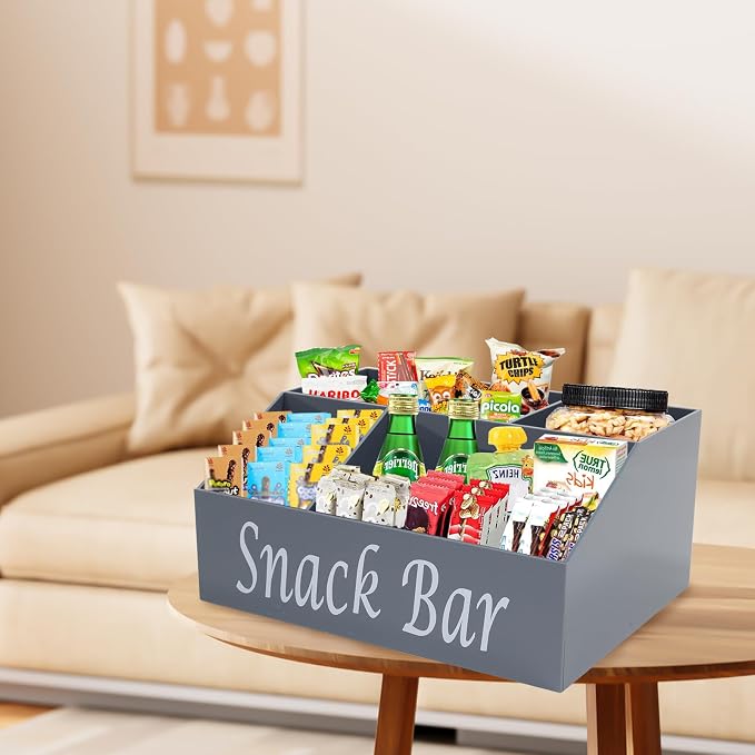 Snack Organizer for Countertop, 4 Compartments Acrylic Snack Organizer - Image 4