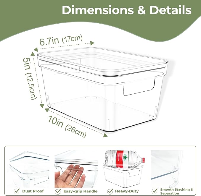 MOONEDGE Clear Plastic Storage Bins - Image 2