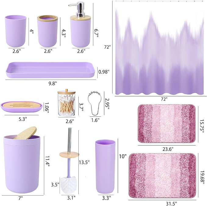 iMucci Bathroom Accessories Light Purple Bathroom Sets - Image 6