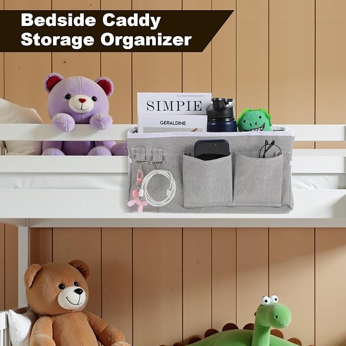 2 Pack Bedside Storage Caddy Organizer Bedside Hanging Storage Bag - Image 3