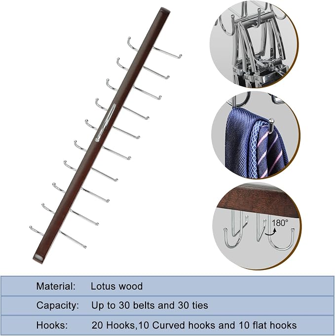 TOPIA HANGER 20 Hooks Belt Tie Hanger Space Saving - Image 5