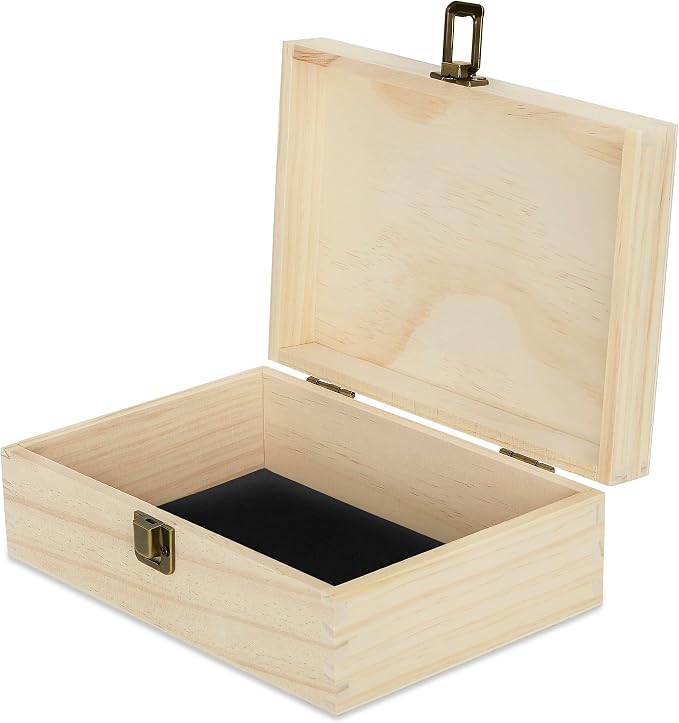 makerflo Medium Natural Pine Wood Memory Box - Image 3