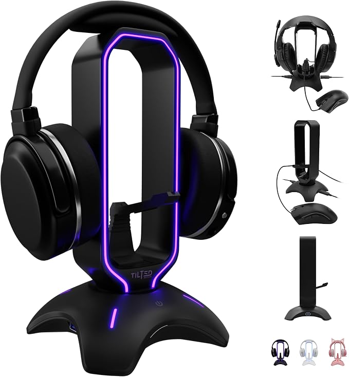 Tilted Nation Gaming Headset Stand | RGB Headphone Stand by TiltedNation