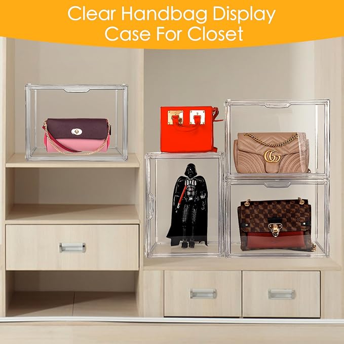 8Pack Purse Organizer for Closet Clear Acrylic Display Case Handbag Storage - Image 5