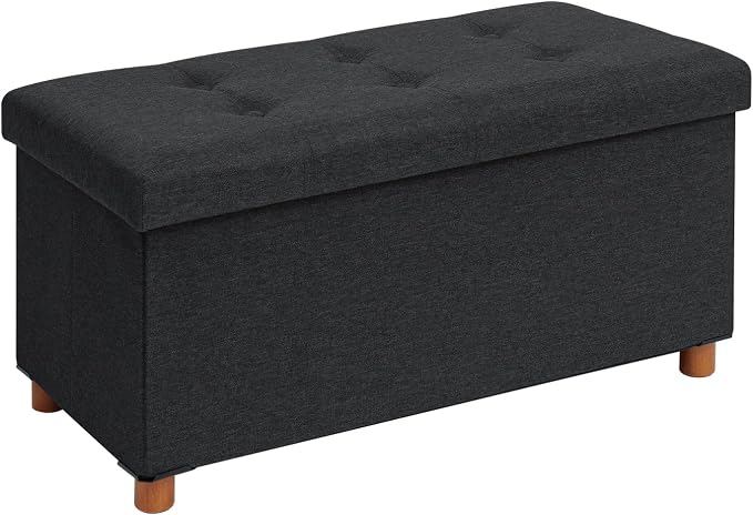 PINPLUS Storage Ottoman Cube, Foldable Fabric Footrest, Comfortable Seat by PINPLUS