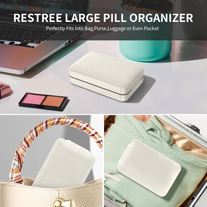 Restree Weekly Pill Organizer, Magnetic Moisture Proof Pill Case, Large - Image 7