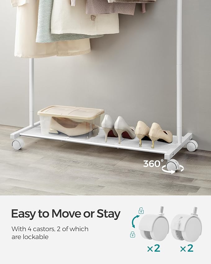 SONGMICS Clothes Rack with Wheels, Clothing Rack - Image 7