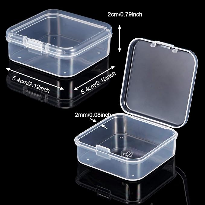 24 Packs Small Clear Plastic Beads Storage Containers Box - Image 2