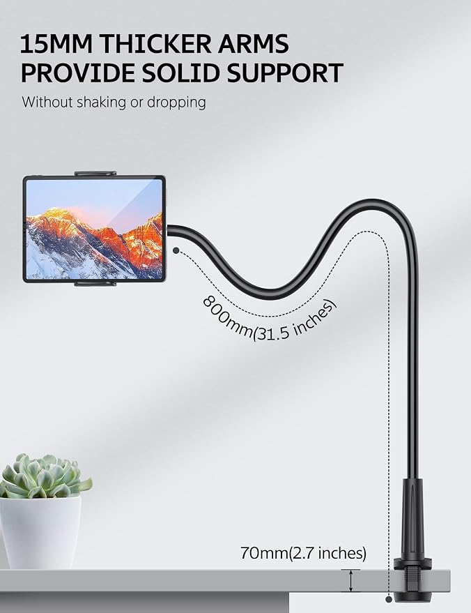 SHAWE Gooseneck Tablet Holder Phone Stand, Flexible Tablet Mount - Image 3