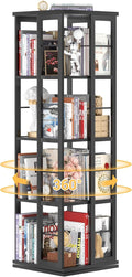 Aheaplus Rotating Bookshelf, Corner Bookshelf, 360 Display Wood Spinning by Aheaplus