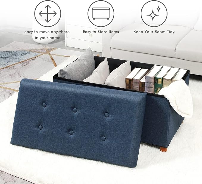 PINPLUS Linen Coffee Table Ottoman - Image 3