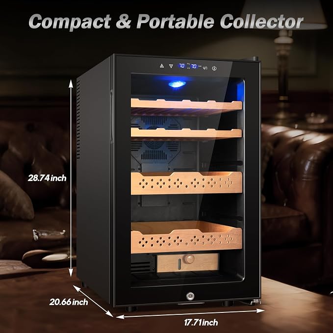 Electric Humidor-70L Cooling & Heating Humidor, Smart Touch Control Humidity & - Image 7