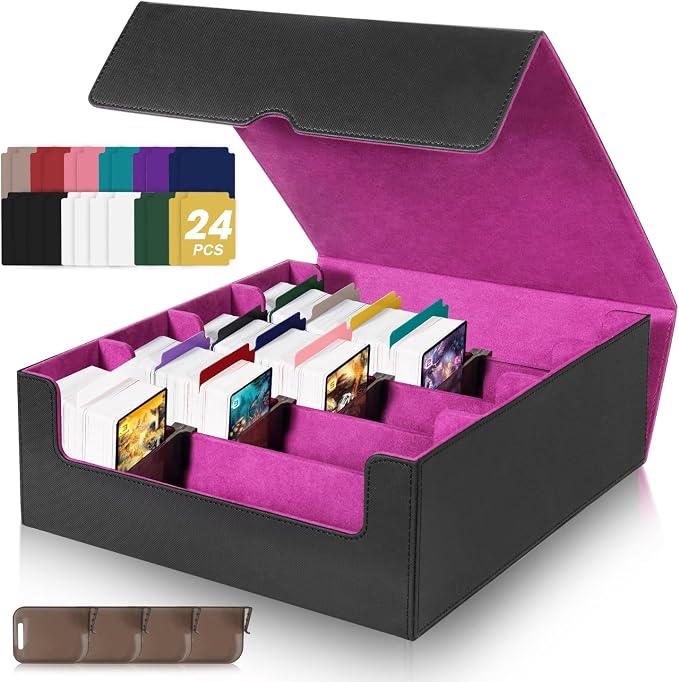 3000+Trading Card Storage Box, PU Leather Organizer Case by MZTXY