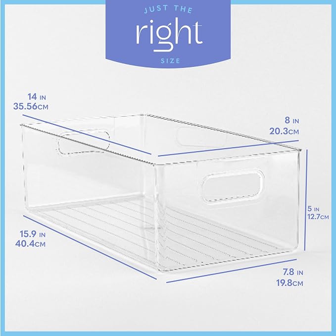 primebox Plastic Food Storage 6 Pack Clear Container Bin - Image 3