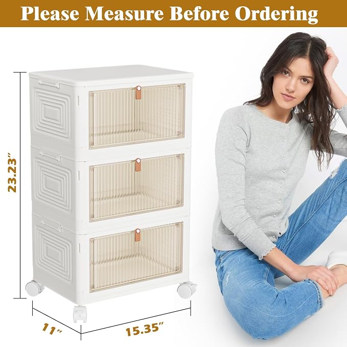 23Qt Plastic Storage Bins with Lids 3 Tier, Stackable - Image 5