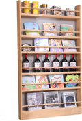 Wooden Kids Bookshelf, Wall Mount 6-Tier Behind The Door Shelf, Organizer by woodenwinerack