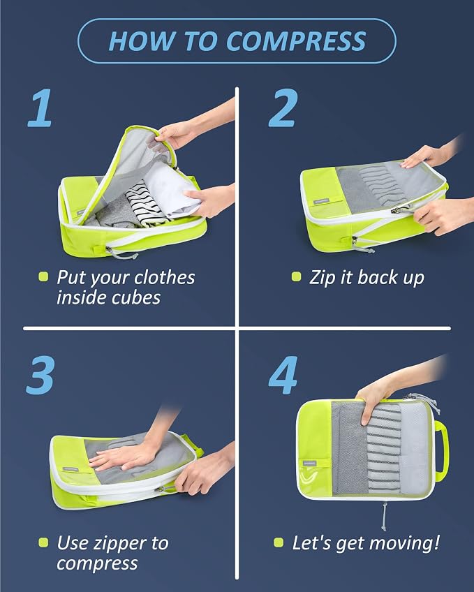 BAGSMART 6 Set /4 Set/2 Set Compression Packing Cubes - Image 6