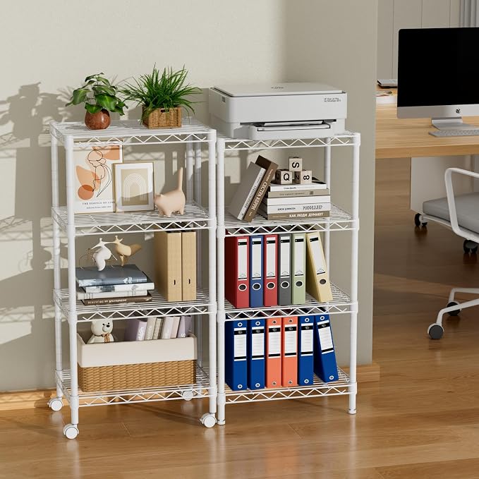 Small 4 Tier Shelves Storage Wire Shelving Unit Metal Shelf Adjustable - Image 8