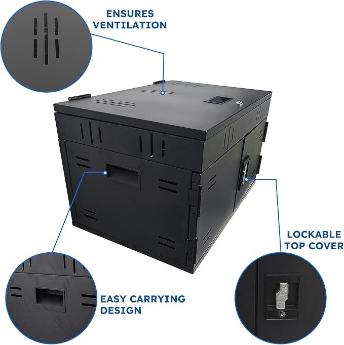 12 Device Charging Station for Laptops & Tablets, Portable Lockable Charging - Image 5