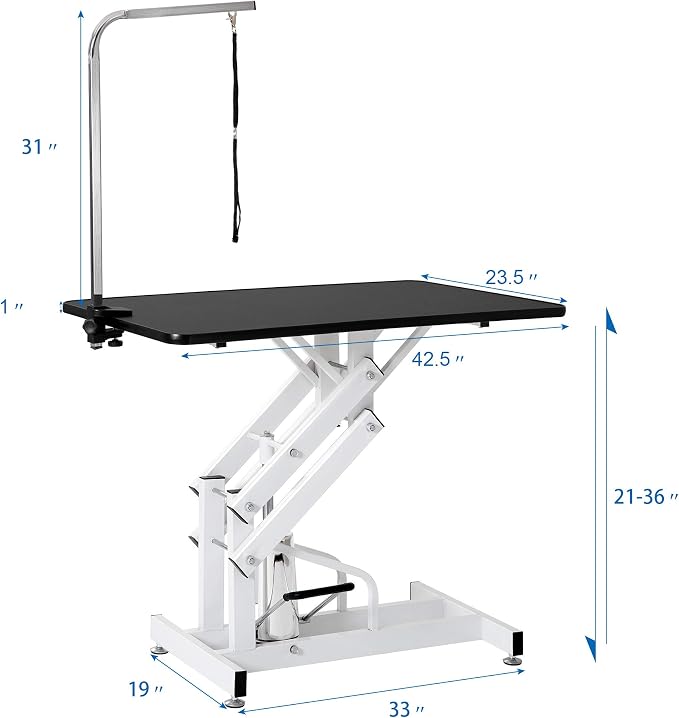 Hydraulic Dog Pet Grooming Table, 42 Inch Heavy Duty Z Lift Structure - Image 3