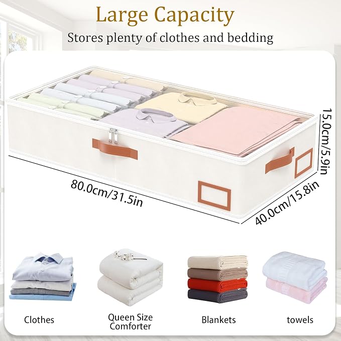 Yawinhe Under Bed Storage Containers, 2 Pack, Bin - Image 4