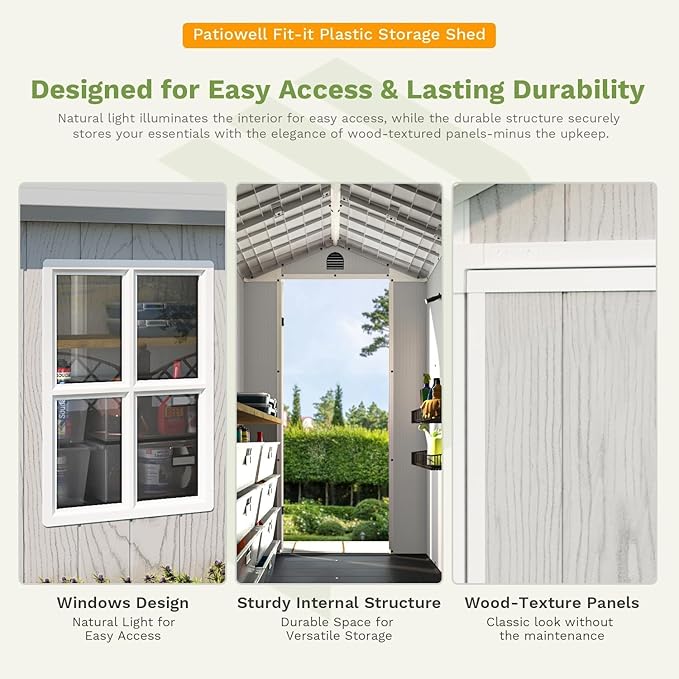 Patiowell 4x8 FT Outdoor Storage Shed - Image 8