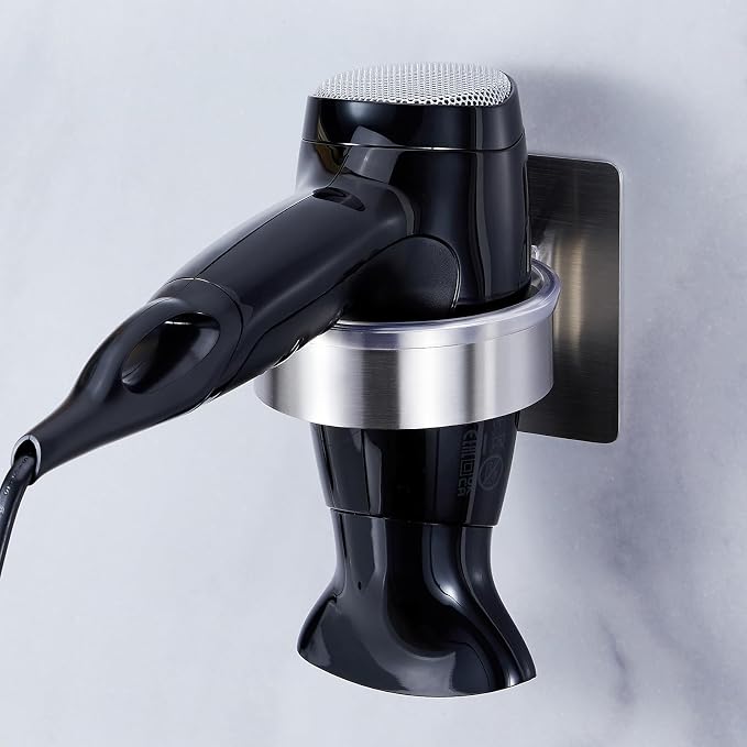 Blow Dryer Holder Wall Mounted, Hair Dryer Holder Stand Adhesive, Bathroom Hair by LOXSUN