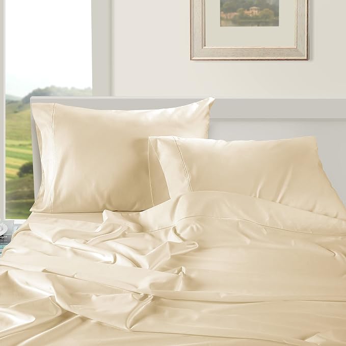 LANE LINEN Queen Ivory Pillow Cases Set of 2 100% Egyptian Cotton 1000 Thread - Image 3