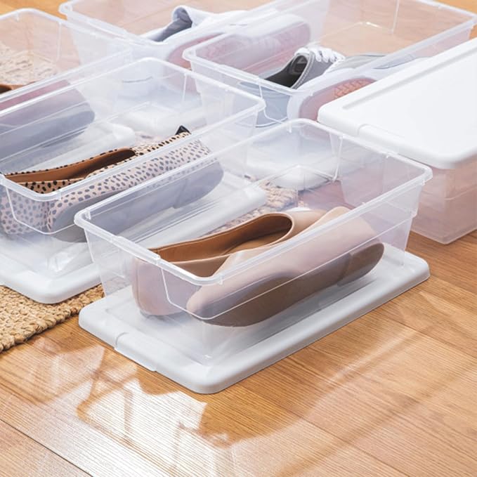 24-Pack 6-Quart Clear Plastic Storage Bins - Image 3