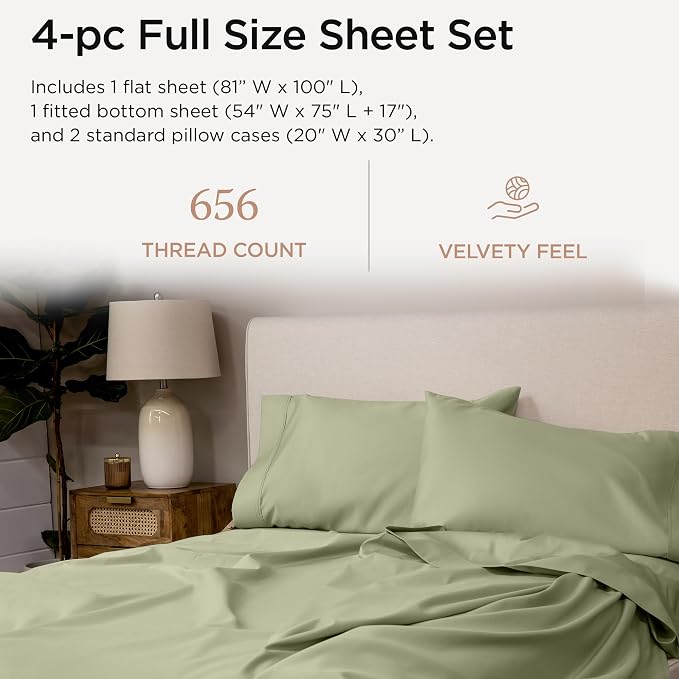 Threadmill Luxury Full Size Sheets | 656 Thread Count Certified Supima Cotton - Image 2