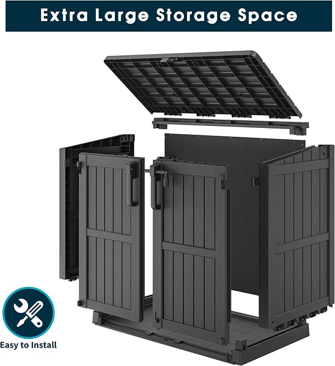 Outdoor Storage Shed 36 Cu. Ft. Resin Garden Horizontal Storage Extra Large - Image 9