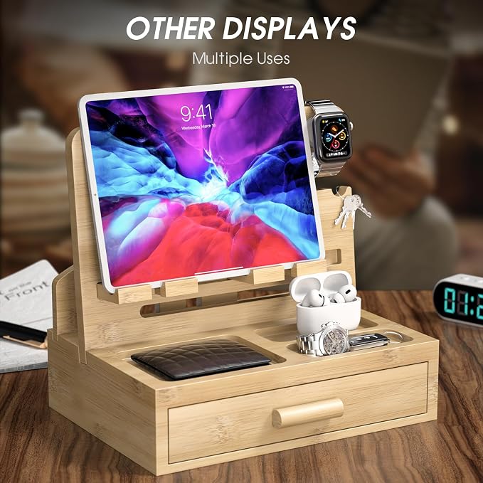 melafa365 Nightstand Organizer for Men, Phone Docking Station - Image 6