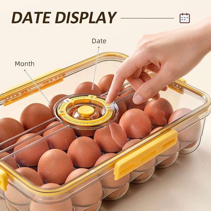 CottonColors Egg Holder for Fridge 18 Egg Container for Refrigerator Plastic - Image 3