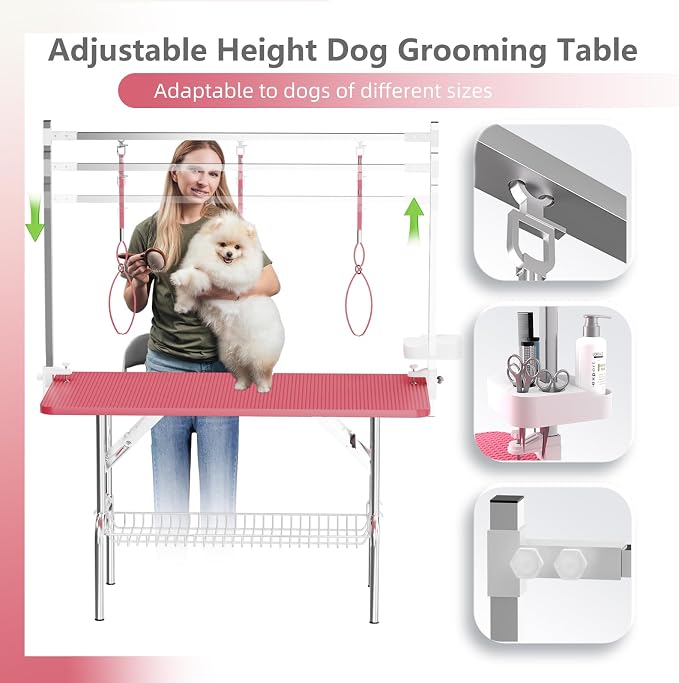 VFK 47'' Large Dog Grooming Table Stainless Steel Foldable Grooming Table - Image 6