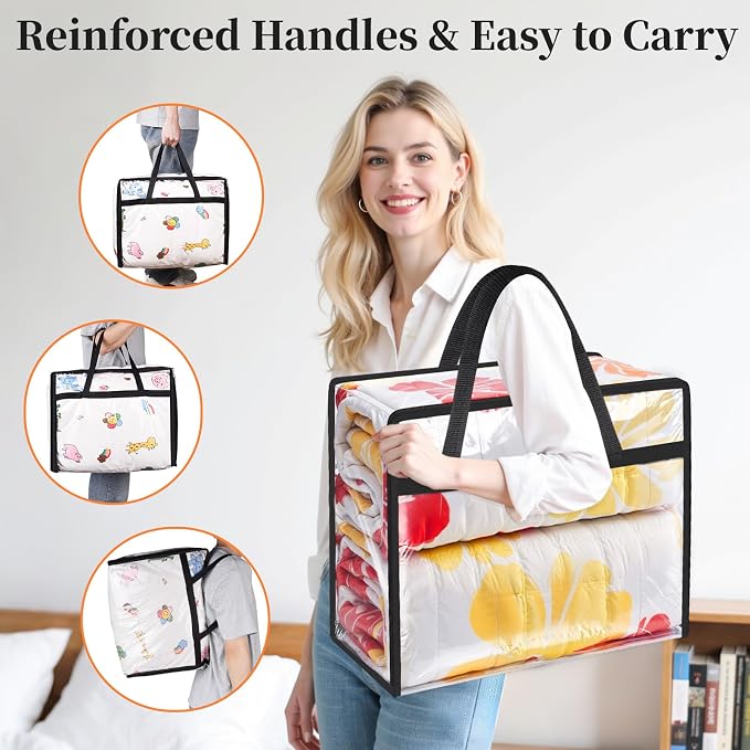 4 Pack Storage Bags, 40L Foldable Moving & Packing Bags - Image 7