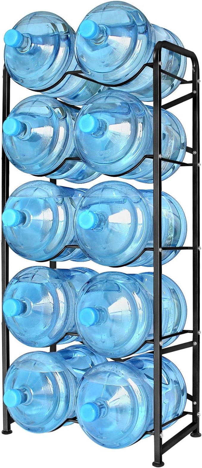 5 Gallon Water Bottle Holder for 10 Bottles, 5 Tiers Heavy-Duty Water Cooler by Ationgle