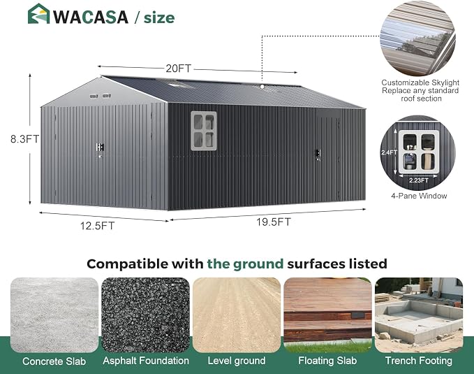 Metal Garage Shed, Weatherproof Steel Carport - Image 2