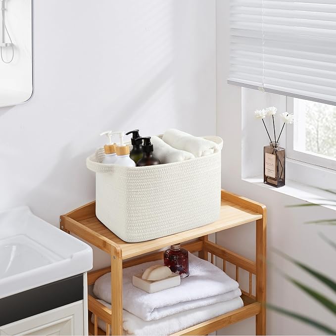 Storage Baskets for Organizing, Woven Baskets for Shelves, Rectangle Decorative - Image 6