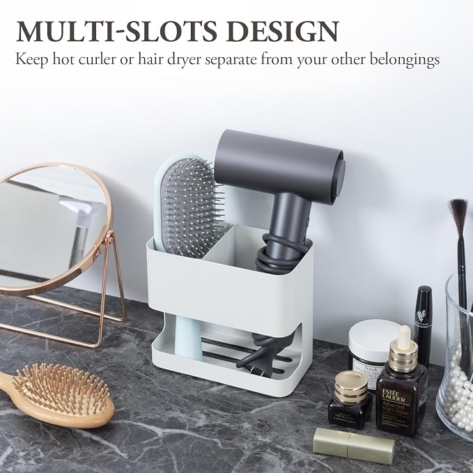 MyGift White Metal Wall Mount Hair Tools Holder - Image 2