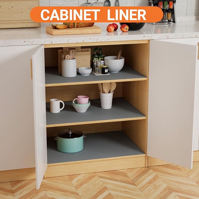 FLPMIX 11" Cabinet Drawer Liner Dark-Grey: Waterproof Kitchen Drawer Mat 11 x - Image 2