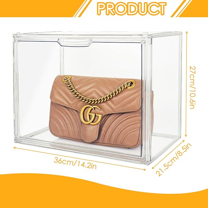 12Pack Purse Organizer for Closet Clear Acrylic Display Case Handbag Storage - Image 6