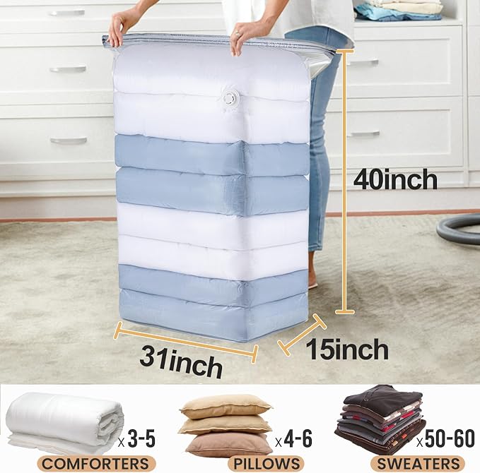 TAILI 10 Pack Vacuum Storage Bags, Jumbo Cube Space Saver Bags, Extra Large - Image 2