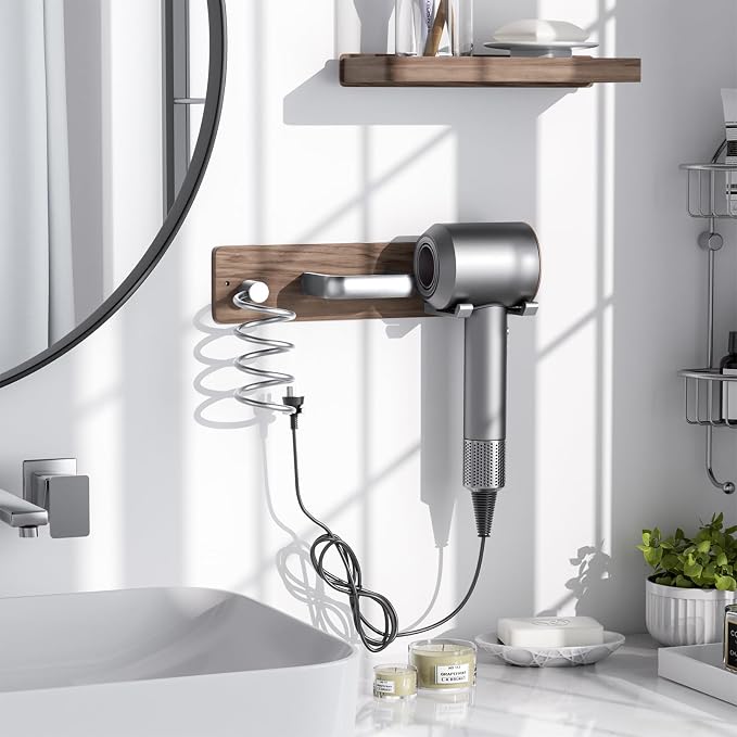 Tindbea Hair Dryer Holder Curling Iron Holder Flat Iron, Blow Dryer Holder Wall - Image 2
