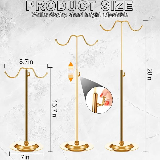 4 Pcs Purse Display Stand Adjustable Height Handbag Display Stand Metal Handbag - Image 2