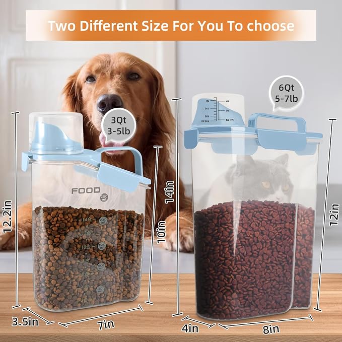5-7Lbs Small Cat Dog Food Storage Containers BPA Free, Airtight Pet Food - Image 4