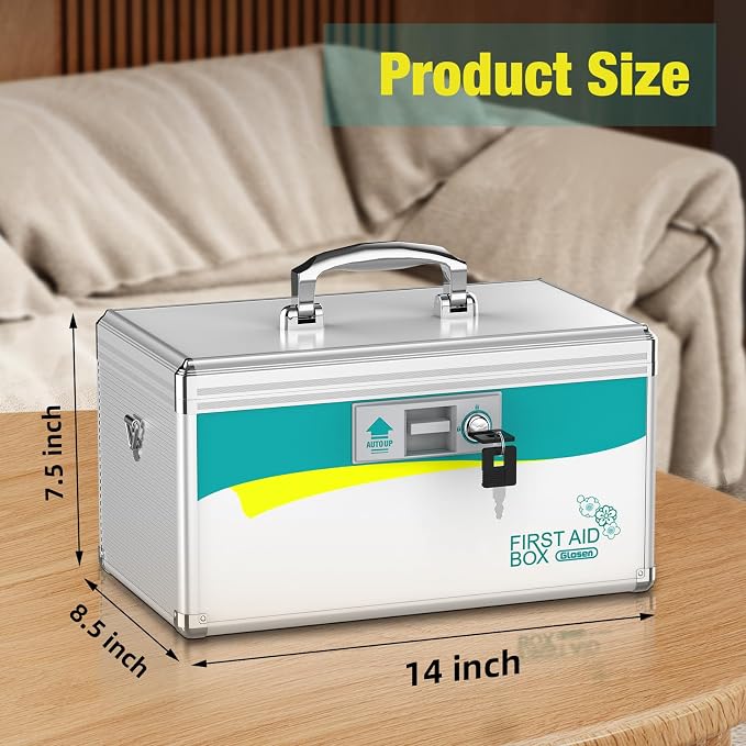 Glosen Medicine Lock Box, locking medicine box, Security Lock Boxes【Large - Image 2